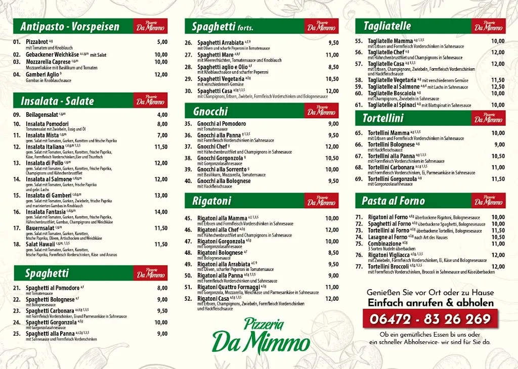 Menu_Pizzeria Da Mimmo_Weilmünster_immagine_1