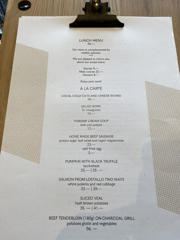 Menu_Restaurant Gurtners_Bern_immagine_1