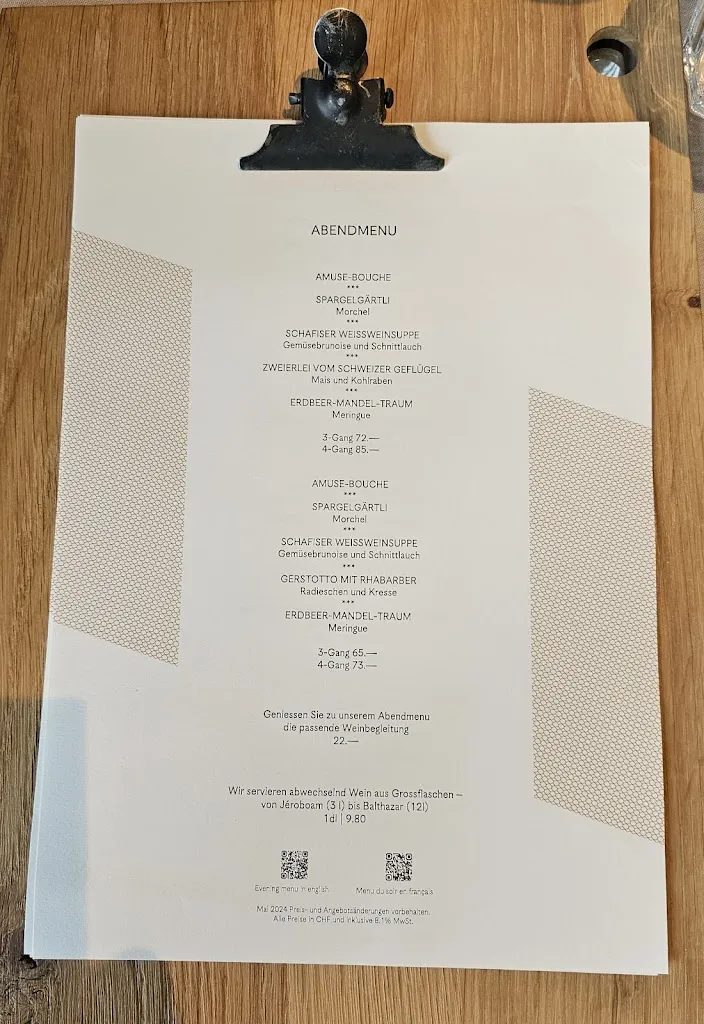 Menu_Restaurant Gurtners_Bern_immagine_4