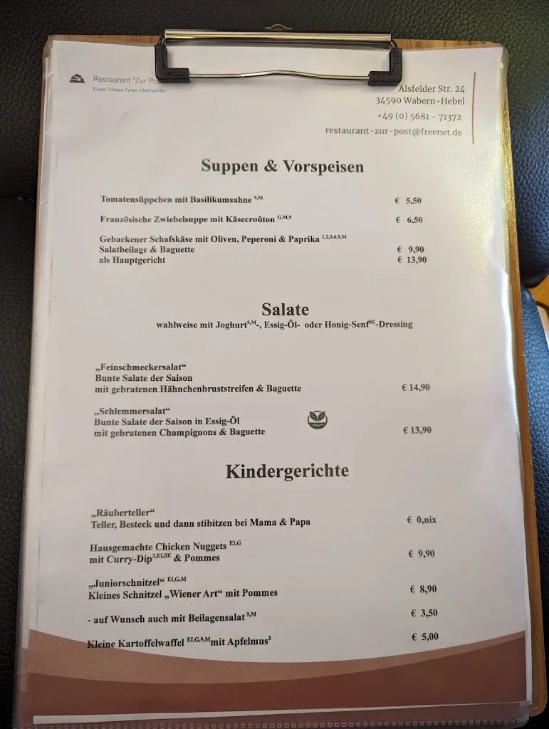 Menu_Hotel-Restaurant zur Post_Wabern_immagine_1