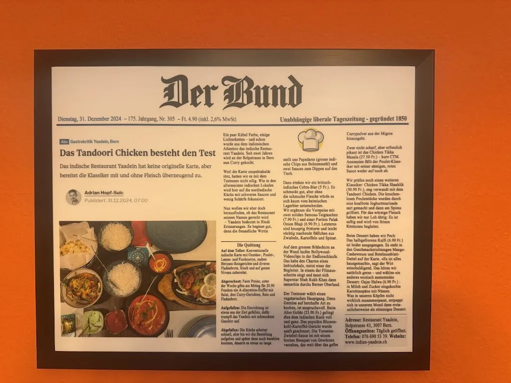 Menu_Indian Yaadein_Bern_image_4