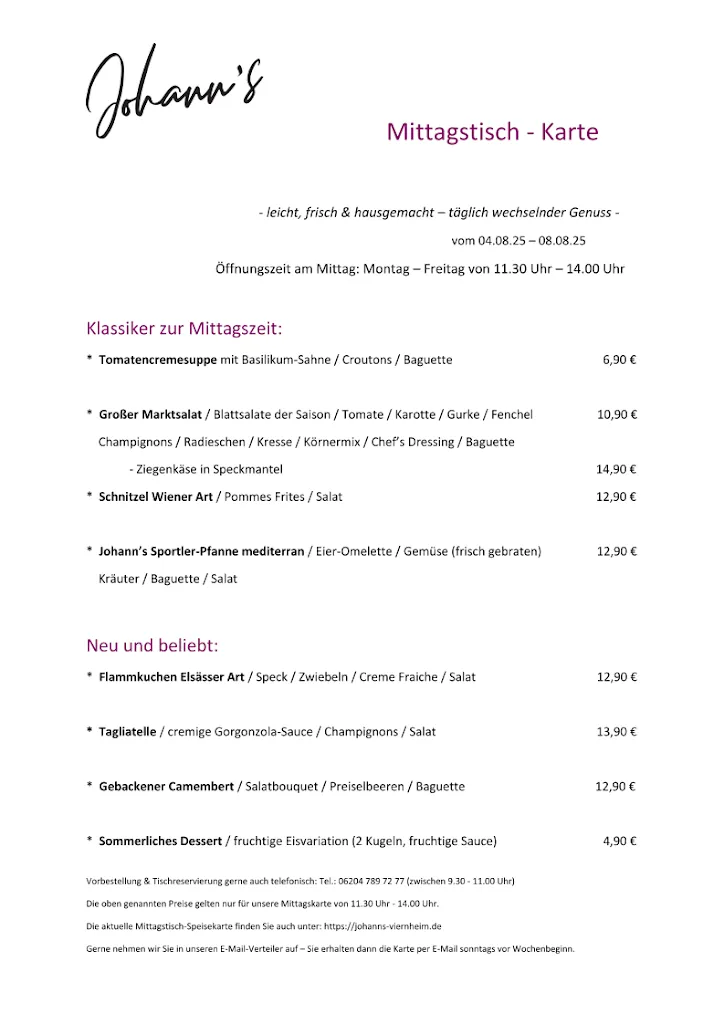 Menu_Johann´s Restaurant_Viernheim_image_1