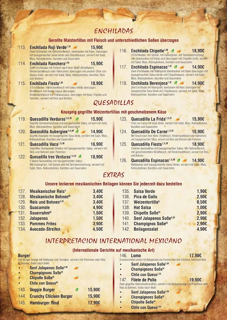 Menü_La Frida Mexicana_Viernheim_Bild_2
