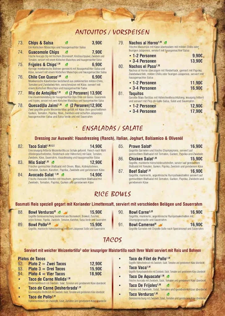 Menü_La Frida Mexicana_Viernheim_Bild_3