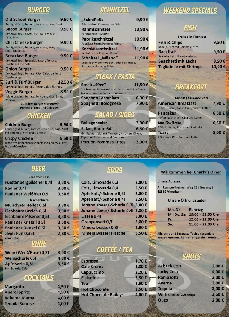 Menu_Charly's Diner_Viernheim_immagine_1