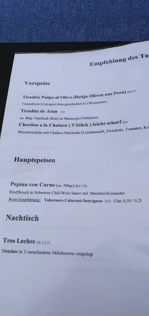 Menu_Restaurant Huacas Peru - Wiesbaden_Wiesbaden_immagine_4