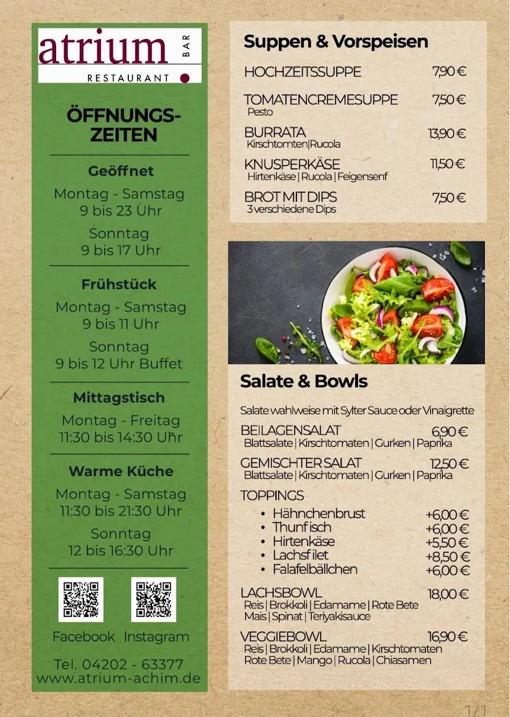Menu_atrium Restaurant - Bar_Achim_image_2