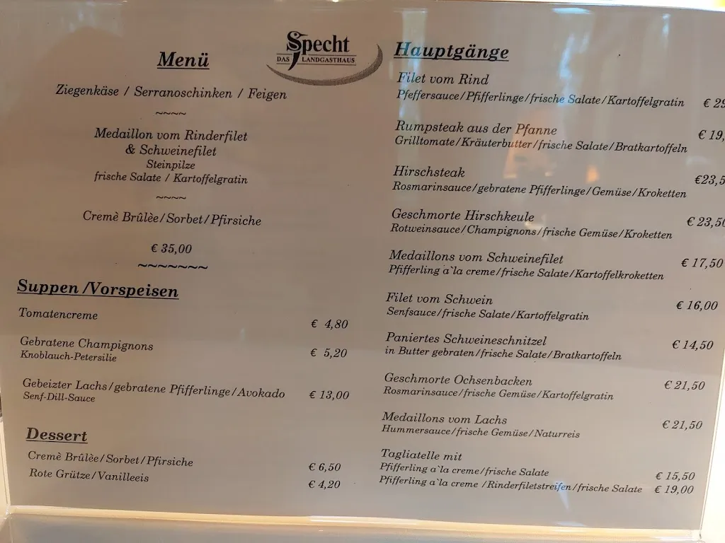 Menu_Das Landgasthaus Specht_Aerzen_image_1