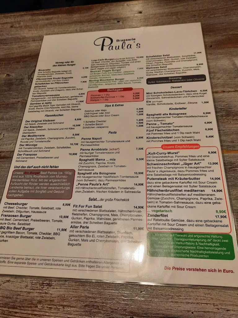 Menu_Brasserie Paula's - Restaurant Bar Café Gifhorn_Gifhorn_immagine_1