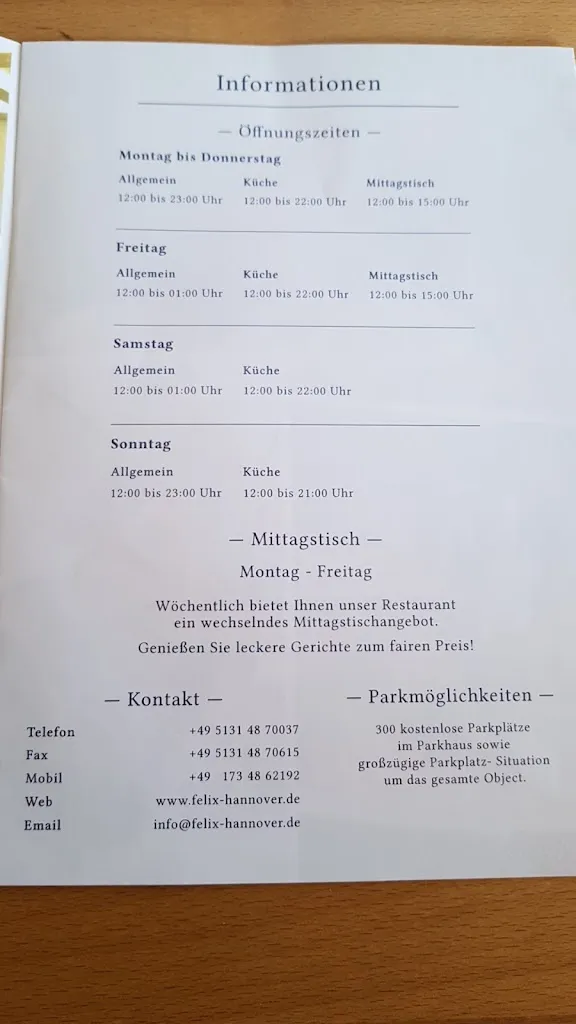 Menu_Felix Restaurant - Bar - Events_Garbsen_immagine_2