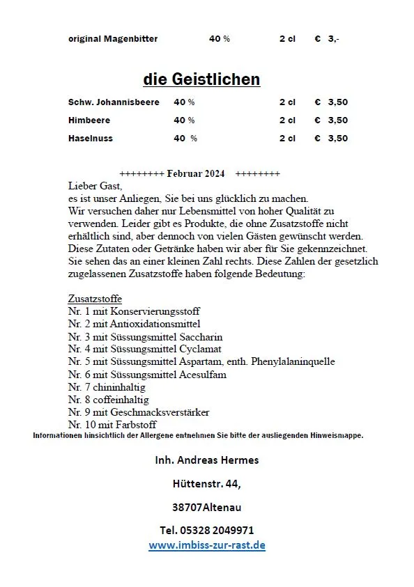 Menu_Imbiss zur Rast_Altenau_immagine_2