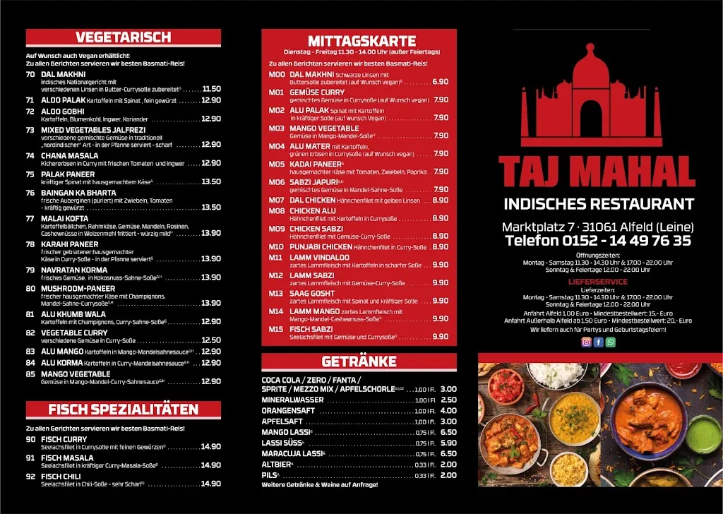 Menu_Restaurant Taj Mahal_(Leine)_immagine_2