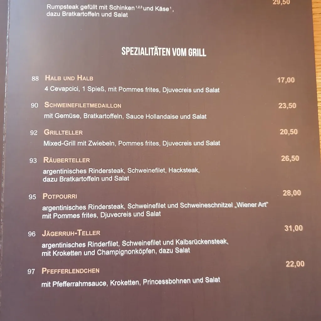 Menu_Restaurant Jägerruh_Hagen_immagine_1