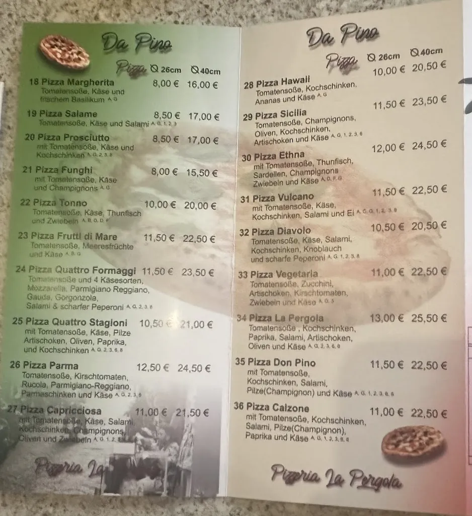 Menu_Pizzeria La Pergola bei Pino_Eilsen_image_1