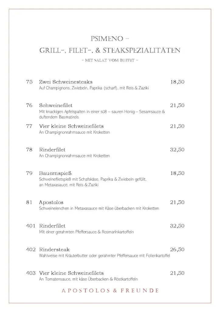 Menu_Restaurant Athen - Apostolos & Freunde_Essen_image_1