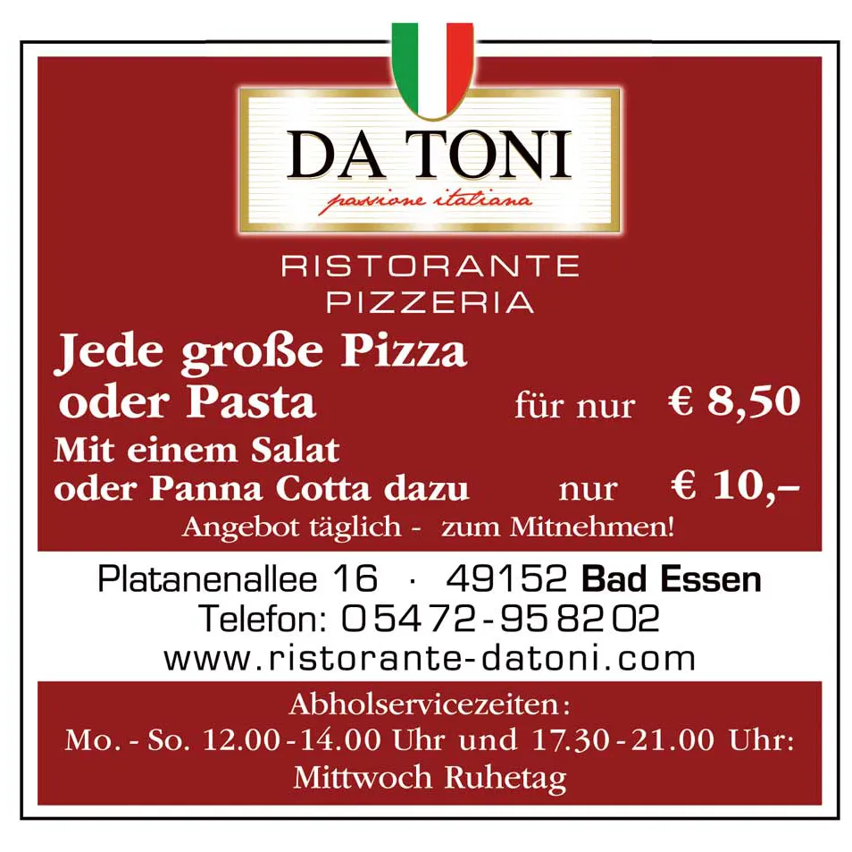 Menu_Ristorante & Pizzeria Da Toni (Bad Essen)_Essen_immagine_1