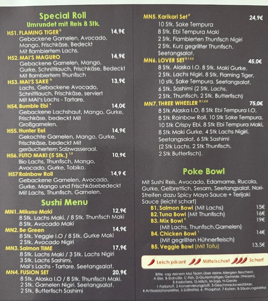 Menü_Mai Restaurant Aurich_Aurich_Bild_1