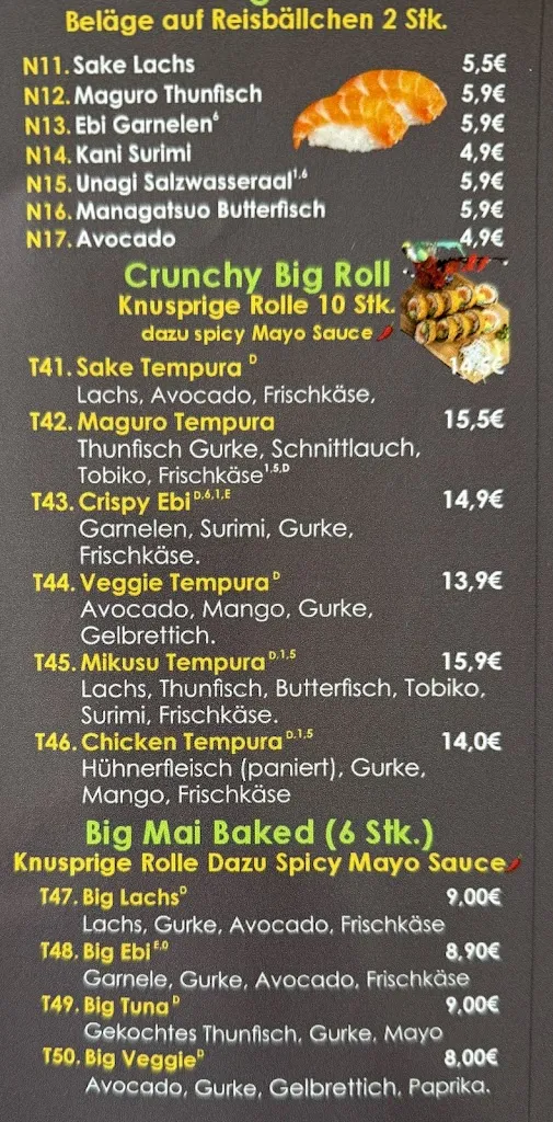 Menü_Mai Restaurant Aurich_Aurich_Bild_3