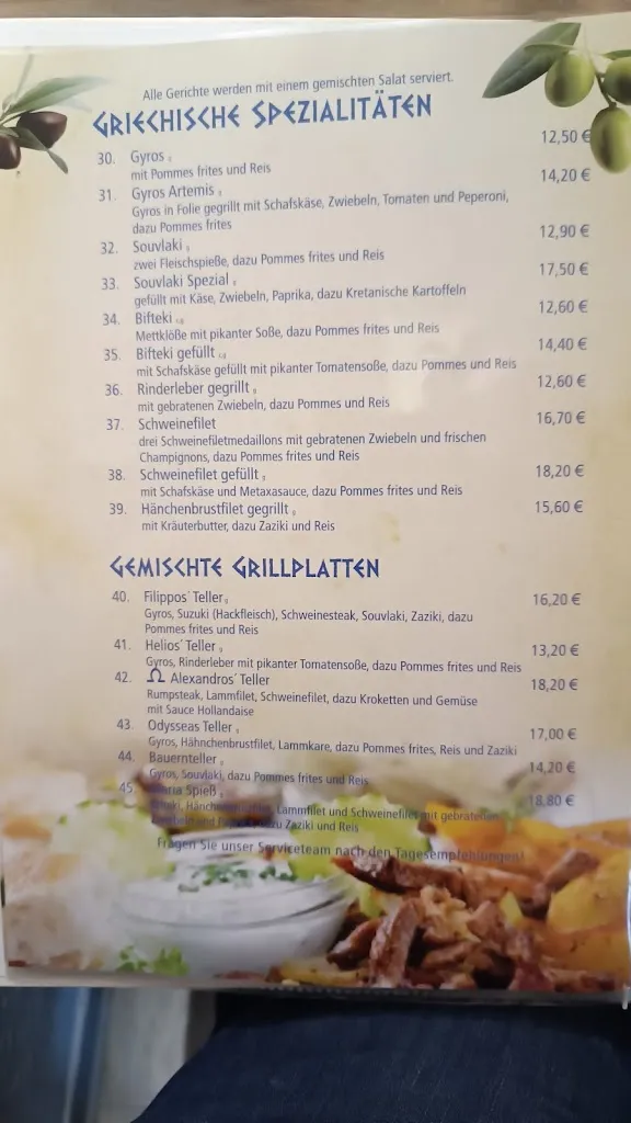 Menu_Restaurant Artemis_Gandersheim_immagine_4