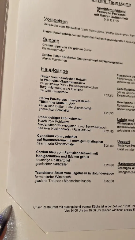 Menu_Restaurant Behnecke im Hotel Braunschweiger Hof_Harzburg_immagine_2