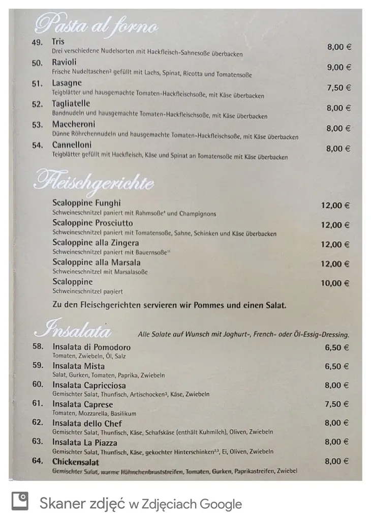 Menu_Restaurant La Piazza Bad Laer_Laer_immagine_1