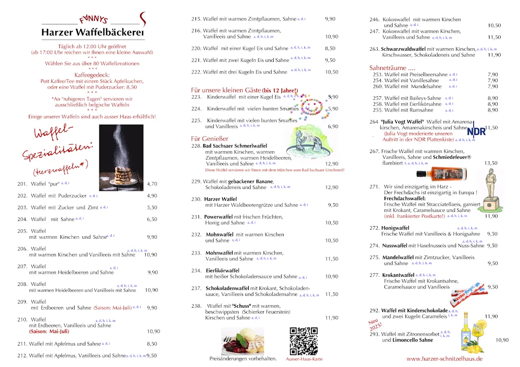 Menü_Harzer Schnitzelhaus & Harzer Waffelbäckerei_Sachsa_Bild_1