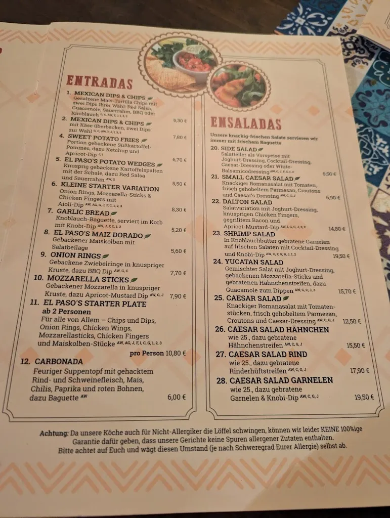 Menu_El Paso | cantina y bar mexicano_Rothenfelde_image_2