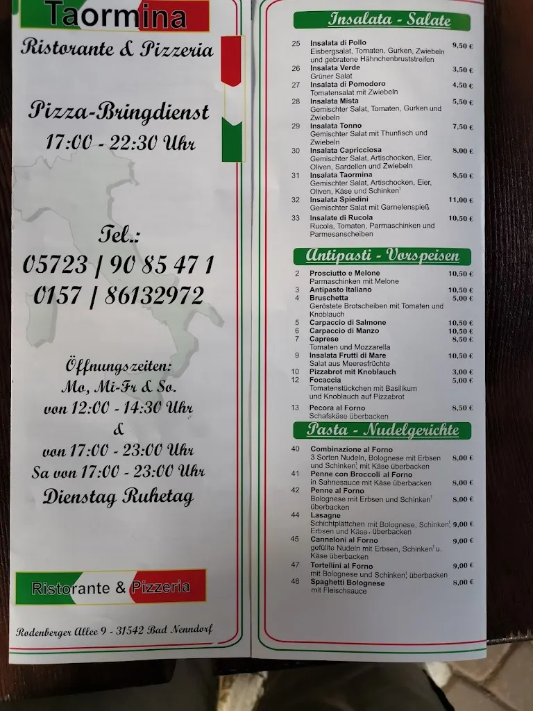 Menu_Taormina Restaurant And Pizzeria_Nenndorf_image_4