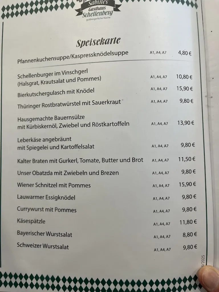Menu_Sabine's Gasthaus Schellenberg_Bergen_image_3