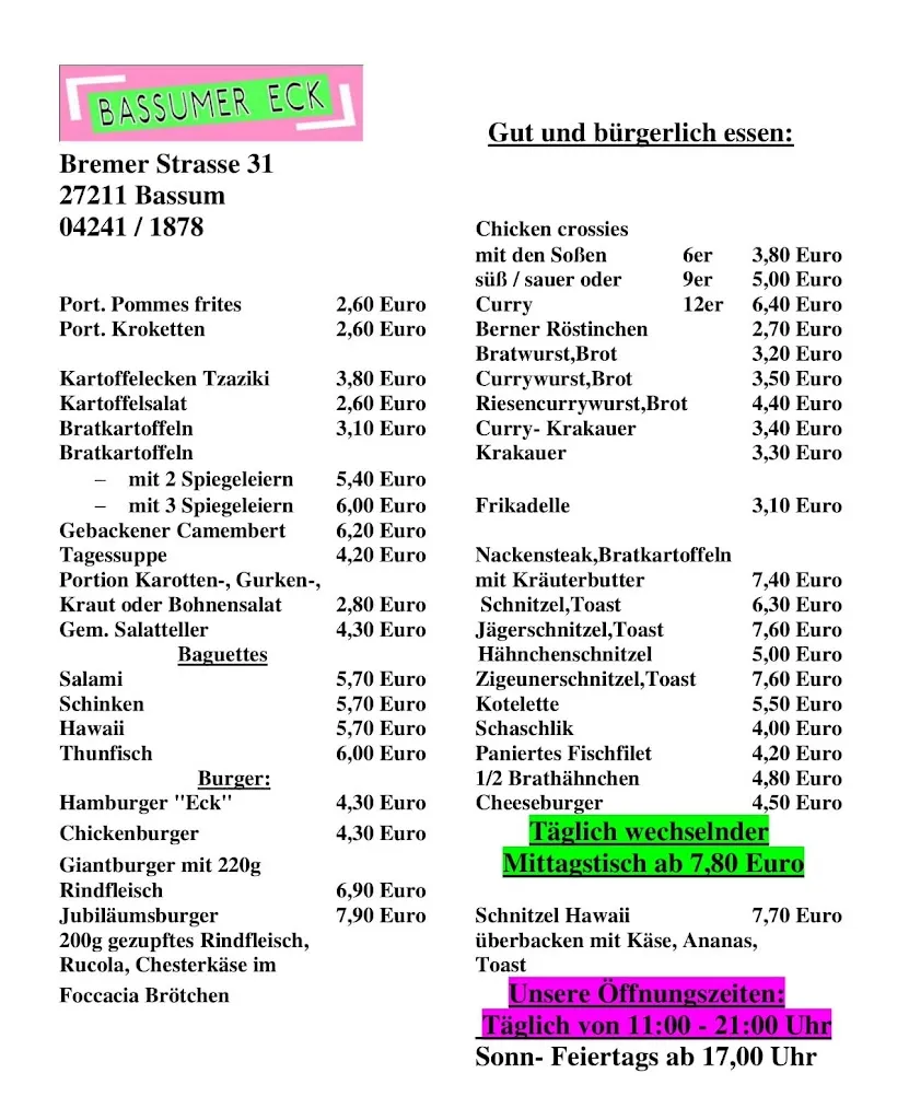 Menu_Bassumer Eck_Bassum_immagine_1