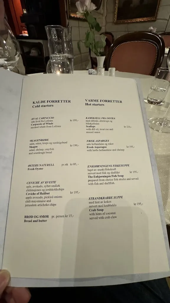 Menu_The Unicorn Fish Restaurant_Norway_immagine_3