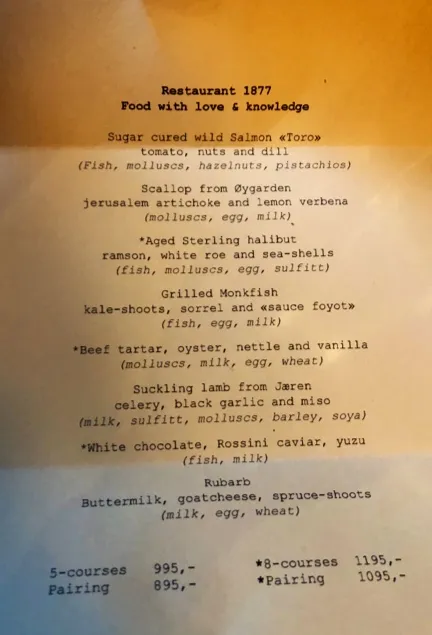 Menu_Restaurant 1877_Norway_immagine_1