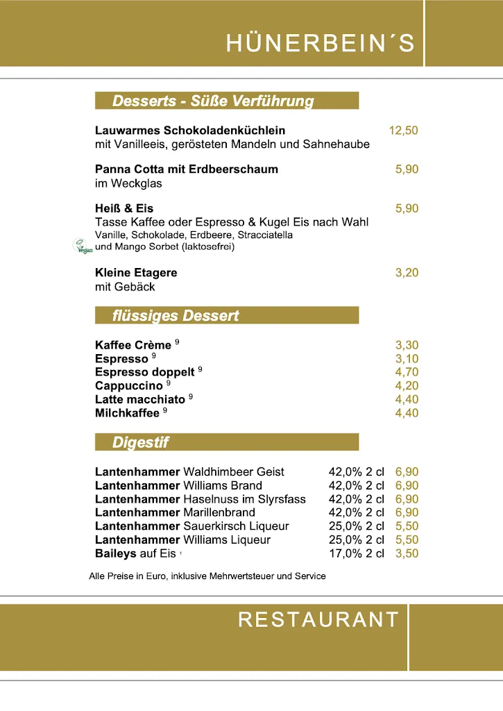 Menu_Hünerbein´s Restaurant_Bissendorf_image_1