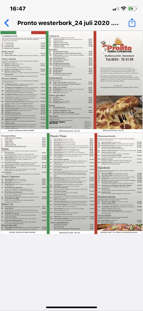 Menu_Pronto Borger_Netherlands_image_1