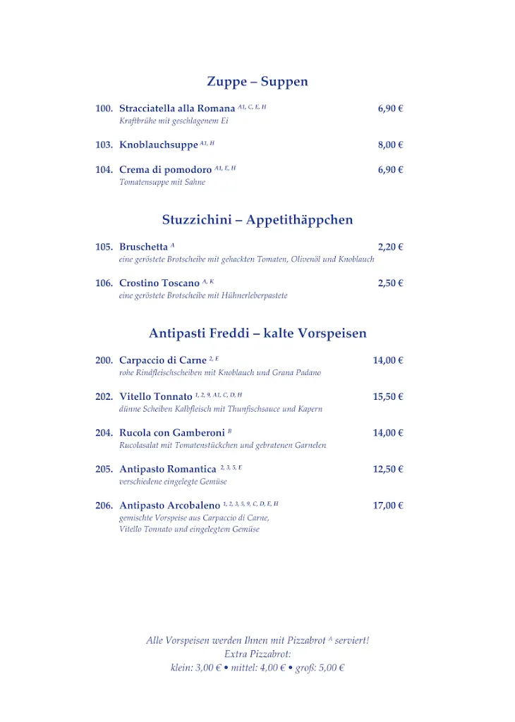 Menu_La Romantica_Göttingen_image_4