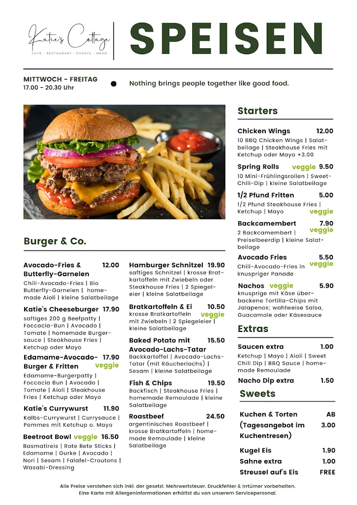 Menu_Katie's Cottage Restaurant Café & mehr_Brackel_imagen_2