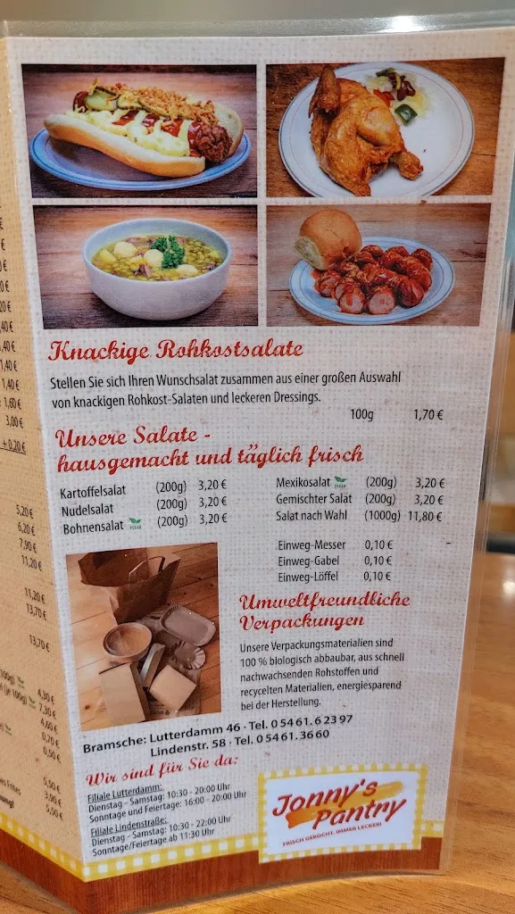 Menü_Jonny's Pantry_Bramsche_Bild_2