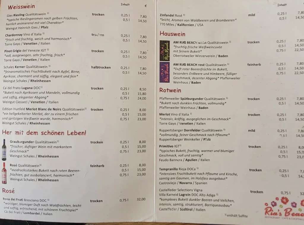 Menu_Ria' s Beach Café_Borkum_image_1