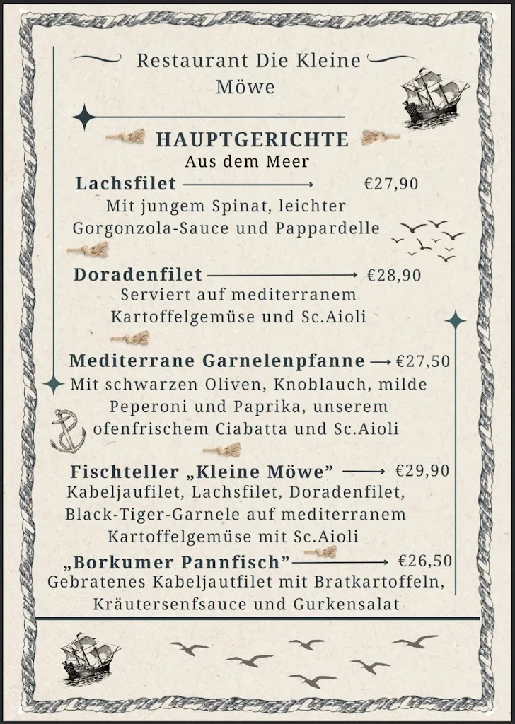 Menu_Restaurant Die Kleine Möwe_Borkum_image_1