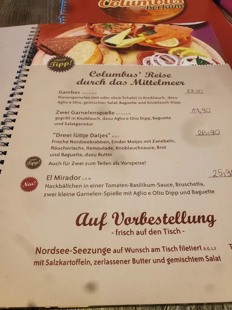 Menu_Café & Restaurant Columbus Borkum_Borkum_immagine_1