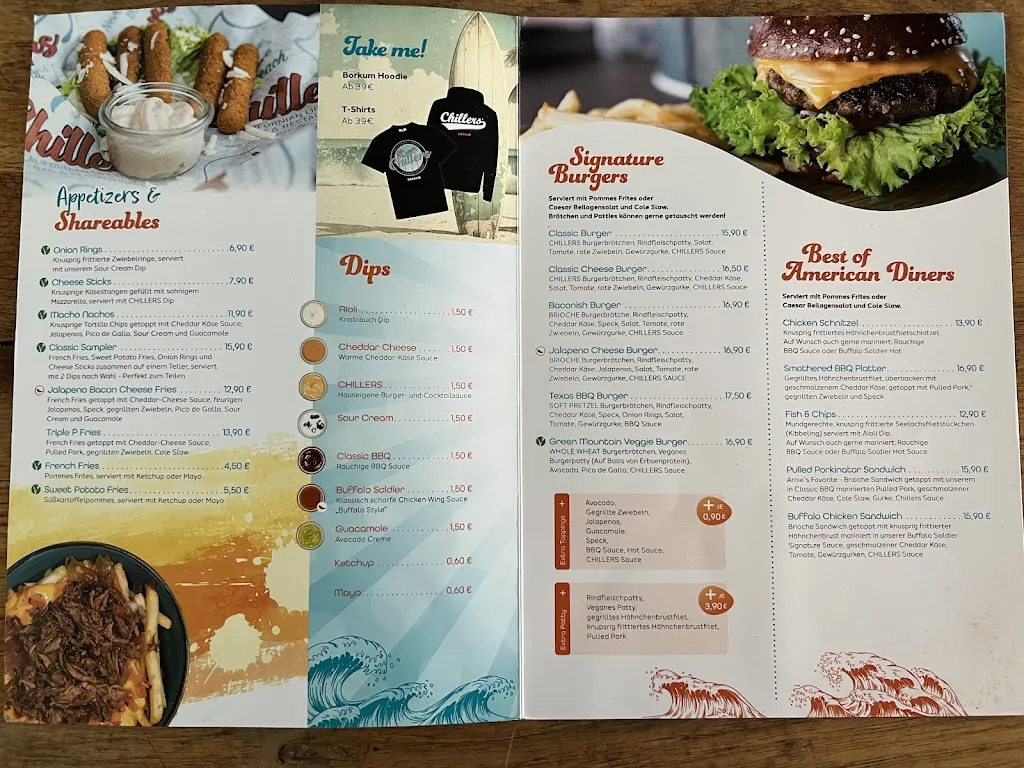 Menü_CHILLERS – Burger, Wings, Drinks & More_Borkum_Bild_1