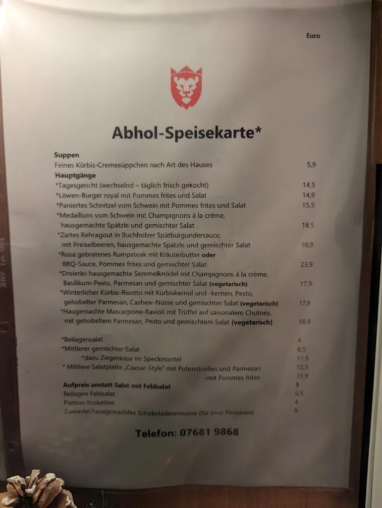 Menu_Hotel & Gasthaus Löwen_Waldkirch_immagine_1