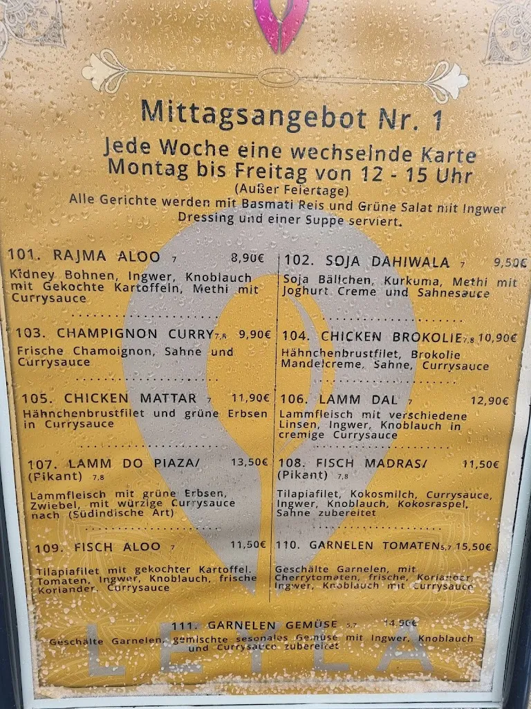 Menü_Leyla South Indian Restaurant_Celle_Bild_1