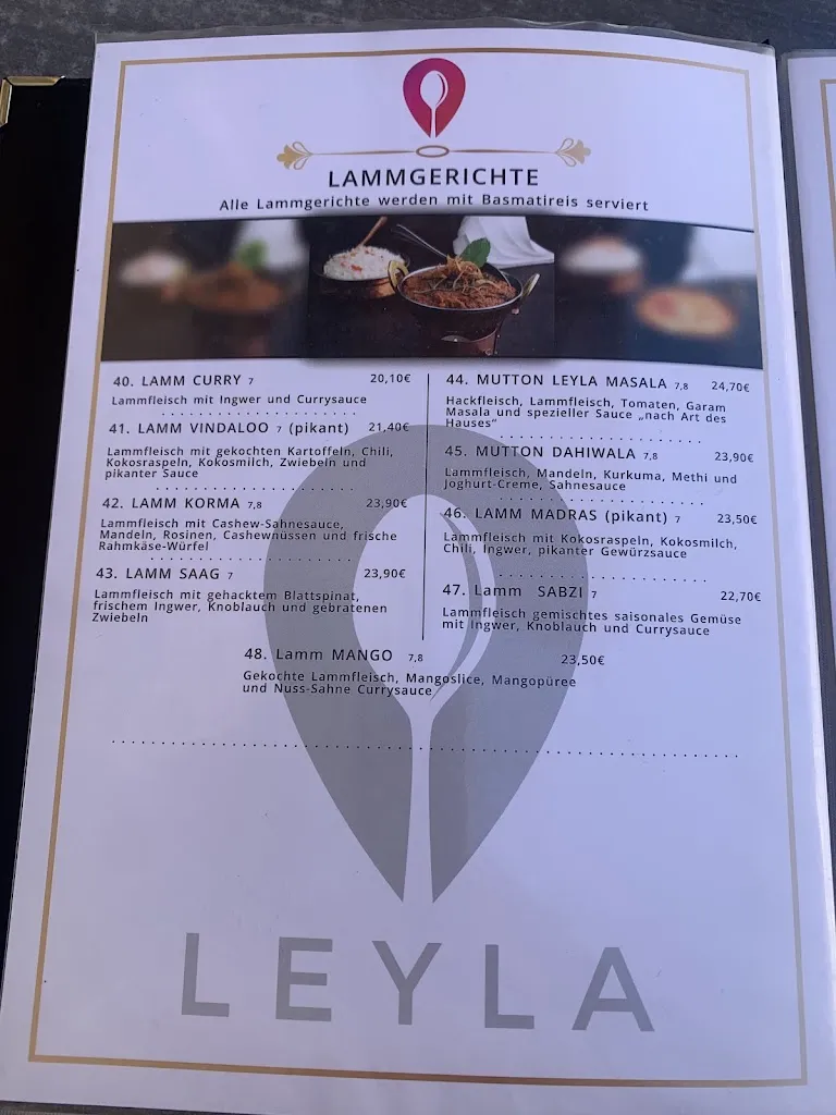 Menü_Leyla South Indian Restaurant_Celle_Bild_4