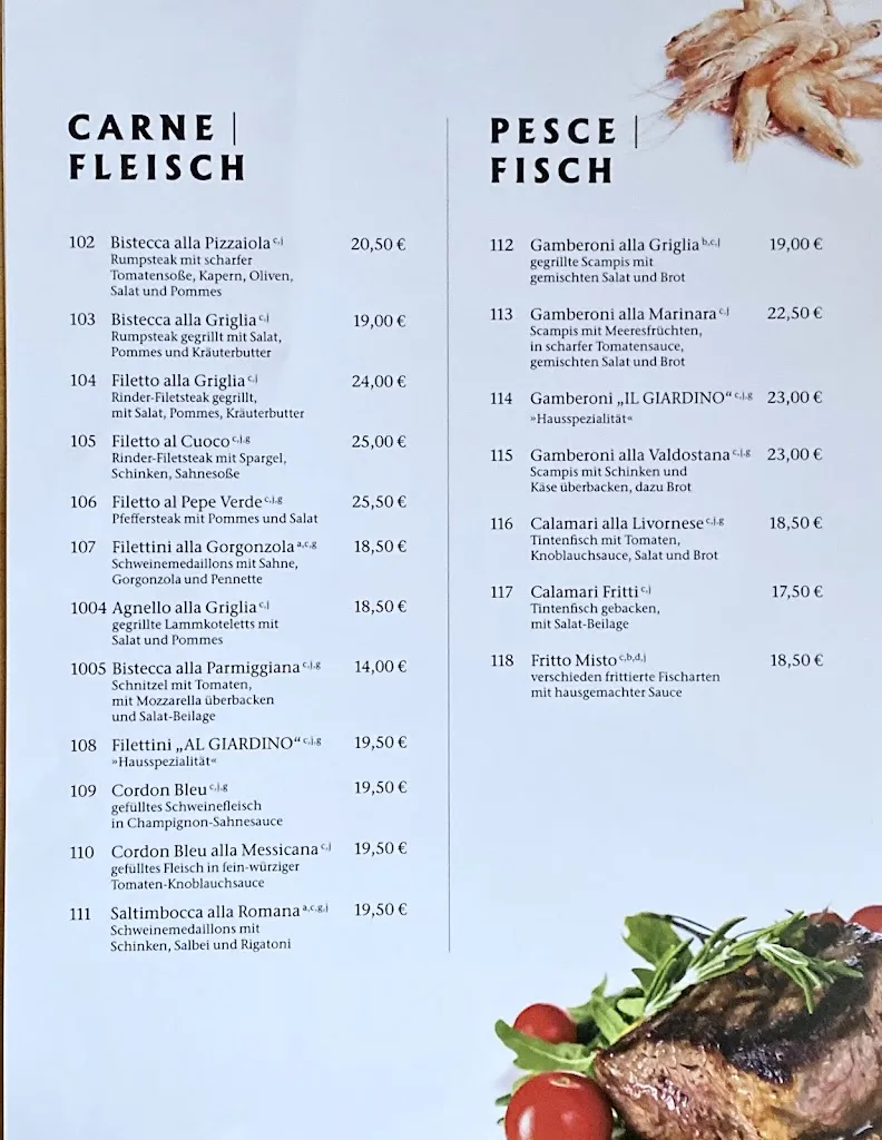 Menu_Ristorante Pizzeria “ il Giardino “_Butjadingen_image_2