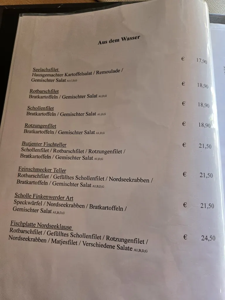 Menu_Restaurant Zur Nordseeklause_Butjadingen_immagine_1