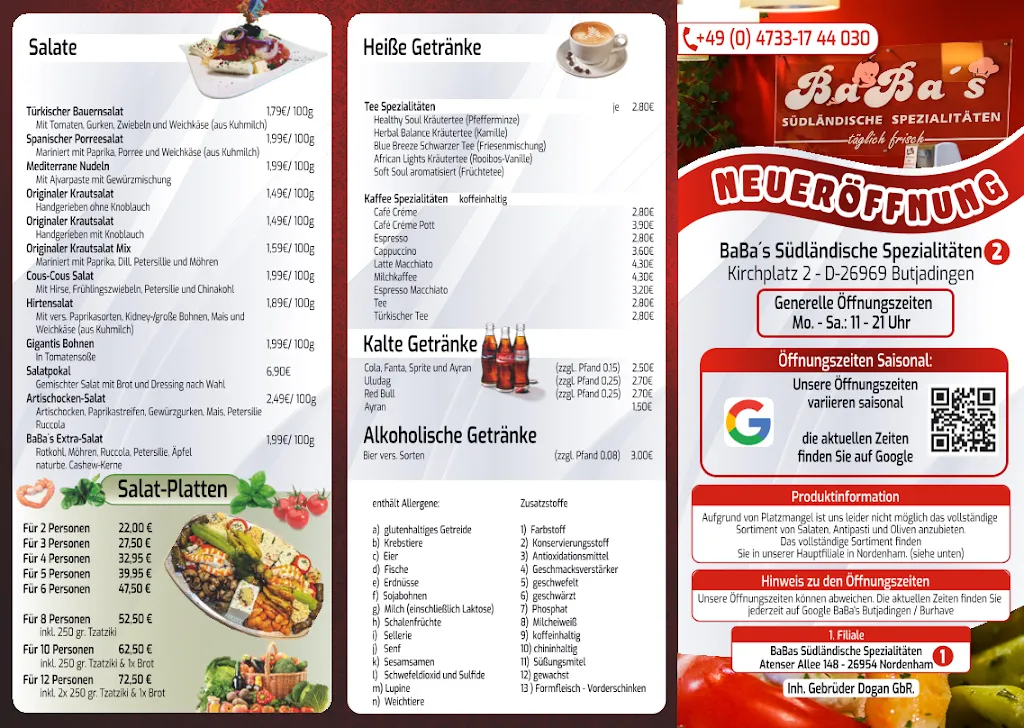 Menu_BaBa´s Südländische Spezialitäten_Butjadingen_immagine_1