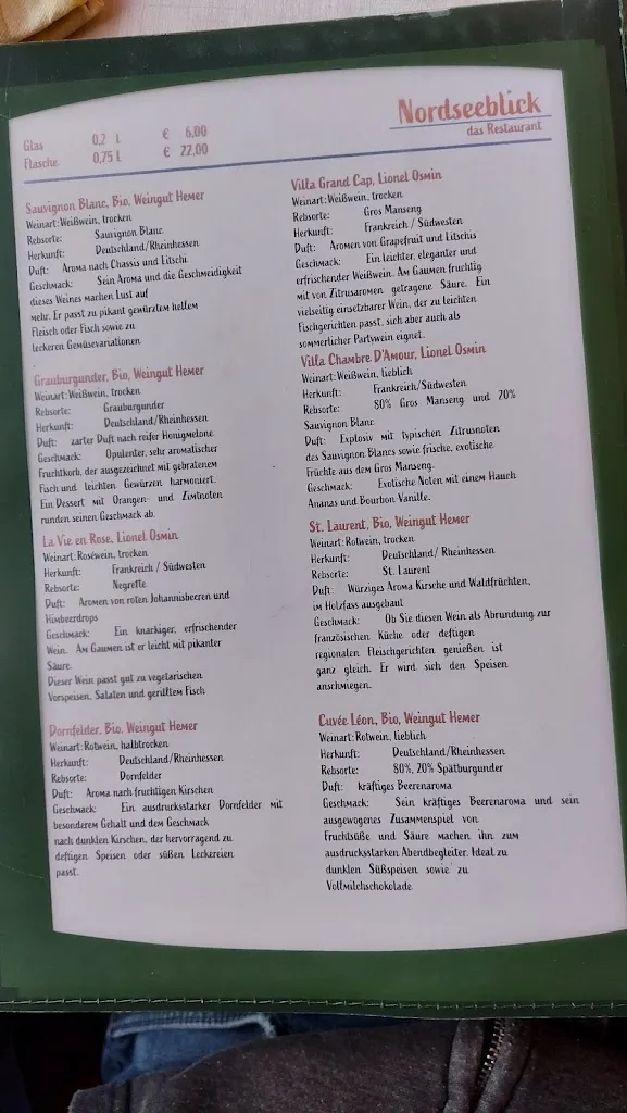 Menu_Restaurant Nordseeblick_Butjadingen_imagen_1