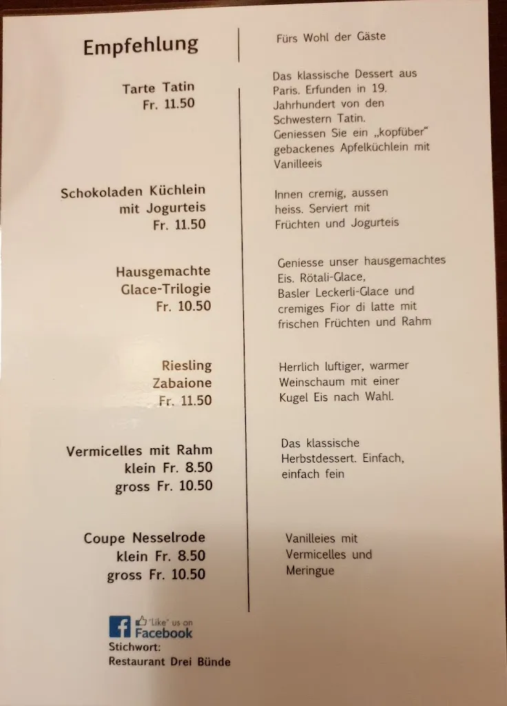 Menu_Restaurant Drei Bünde_Chur_image_1