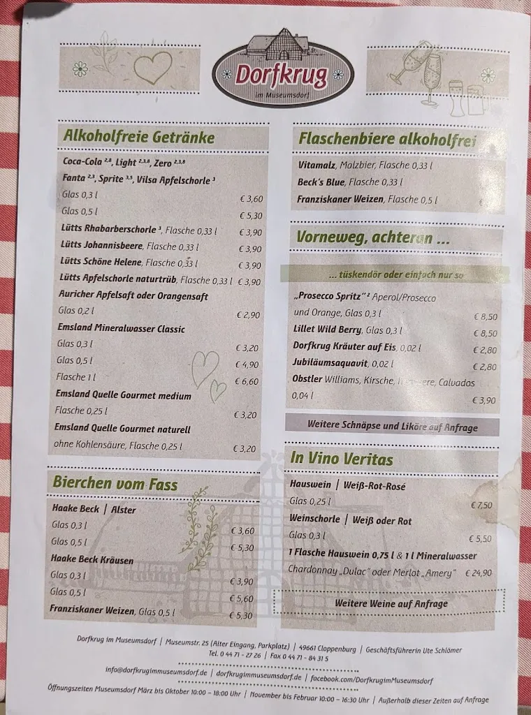Menu_Dorfkrug im Museumsdorf Ute Schlömer e.Kfr._Cloppenburg_image_3